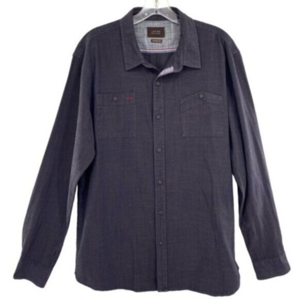 Jachs New York Men’s Classic Fit Chambray Long Sleeve Button Up Shirt